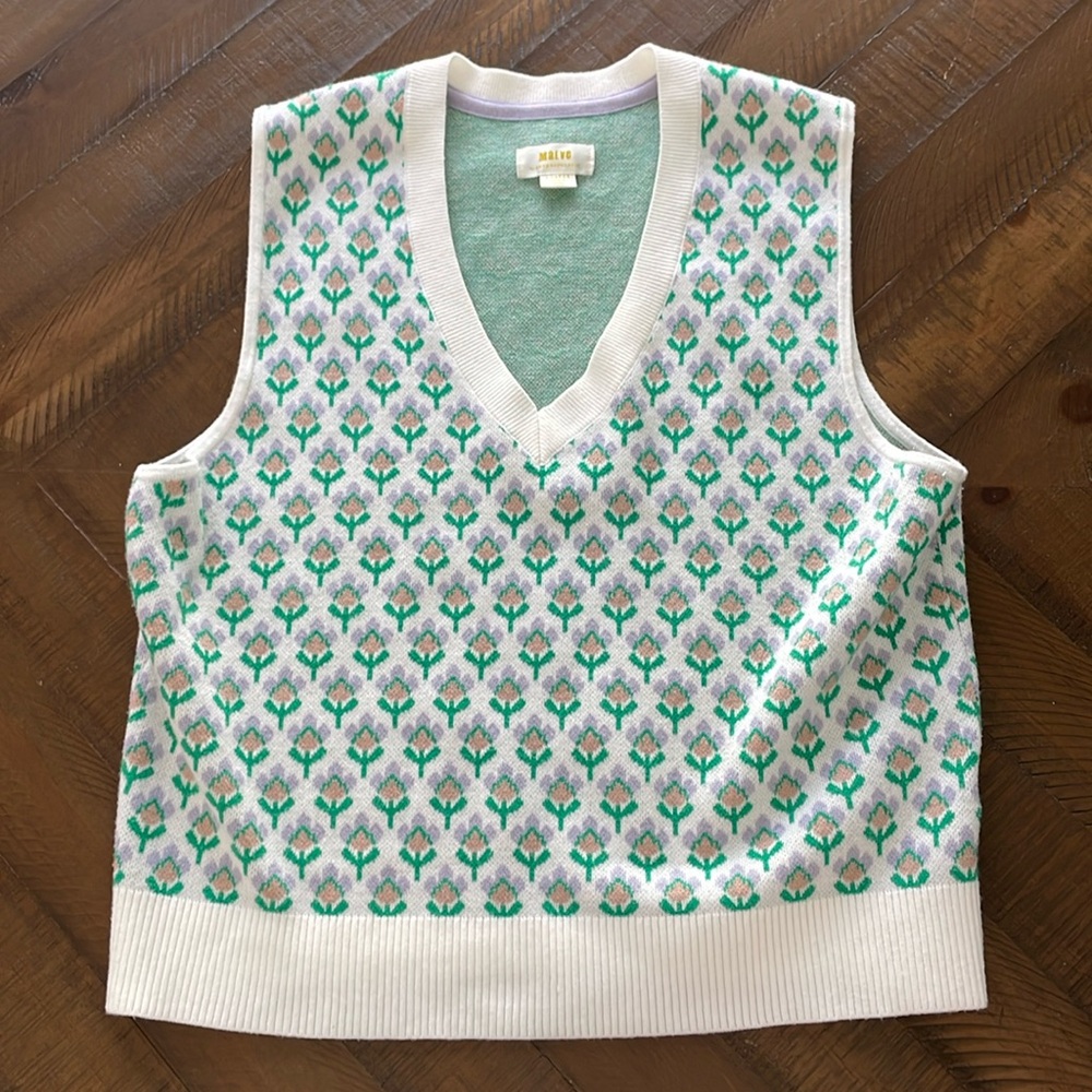 Maeve for Anthropologie Vera Jacquard Sweater Vest